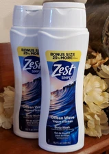 2 X ZEST SIMPLY OCEAN WAVE BODY WASH INTENSE MOISTURE WITH SEA MINERALS 15.2 OZ