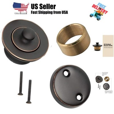 Oil-Rubbed Bronze Tub Drain Stopper Kit - Universal Tip Toe Bath Drain Stoppe...