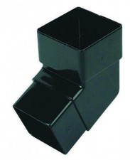FLOPLAST 65mm Square Downpipe 112.5 Degree Offset Bend - Black - 2 PACK