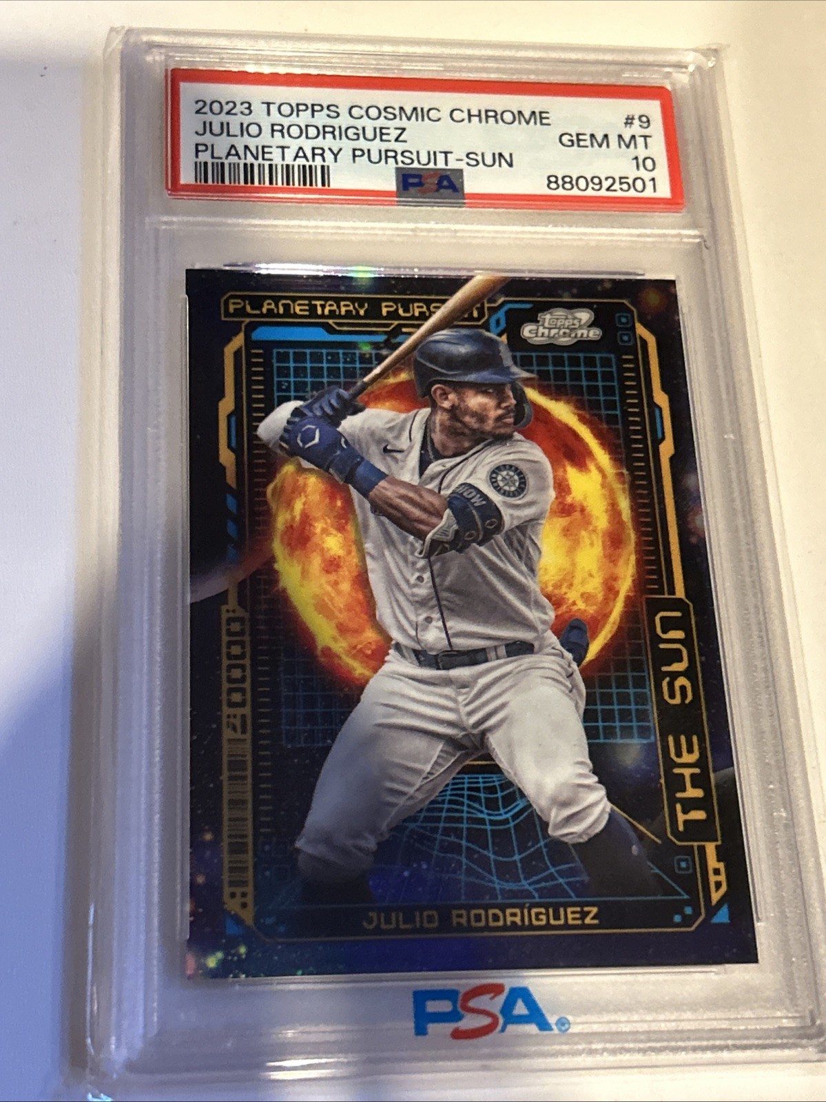 2023 Topps Cosmic Chrome Julio Rodriguez Planetary Pursuit Sun PSA 10 #PPS-9