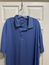Ben Hogan Golf Polo Shirt Mens 2XL Blue All Over Print Summer Stretch