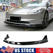 Highland Performance Style Gloss Black Front Lip Spoiler For 2024+ Tesla Model 3