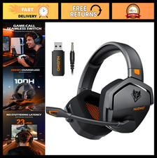 Wireless Gaming Headset with Mic for PS5, PS4, PC - 100-Hour Battery, Low Latenc