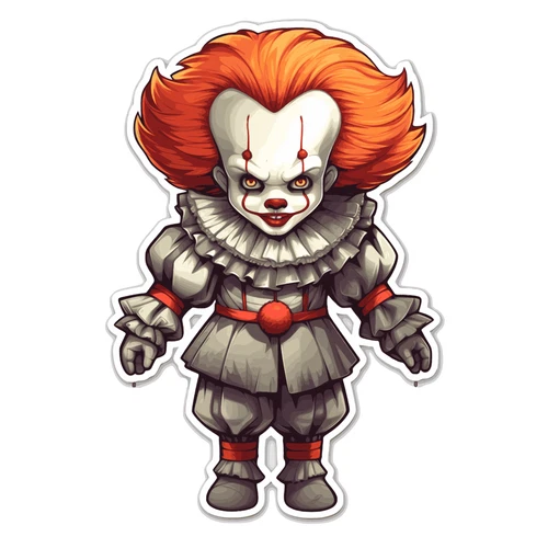 Pennywise Stephen Kings IT Chibi Horror Scary Self Adhesive Vinyl Sticker