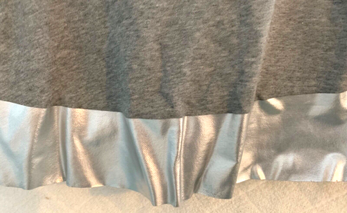 Rockets of Awesome girl's skirt cotton/poly skirt with silver vinyl trim 8 NWT - Picture 3 of 5