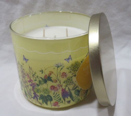 Juego de 2 velas Kirkland's 14 oz tarro 3 mechas hasta 25 horas WILDFLOWER MARKET limón - Imagen 3 de 4
