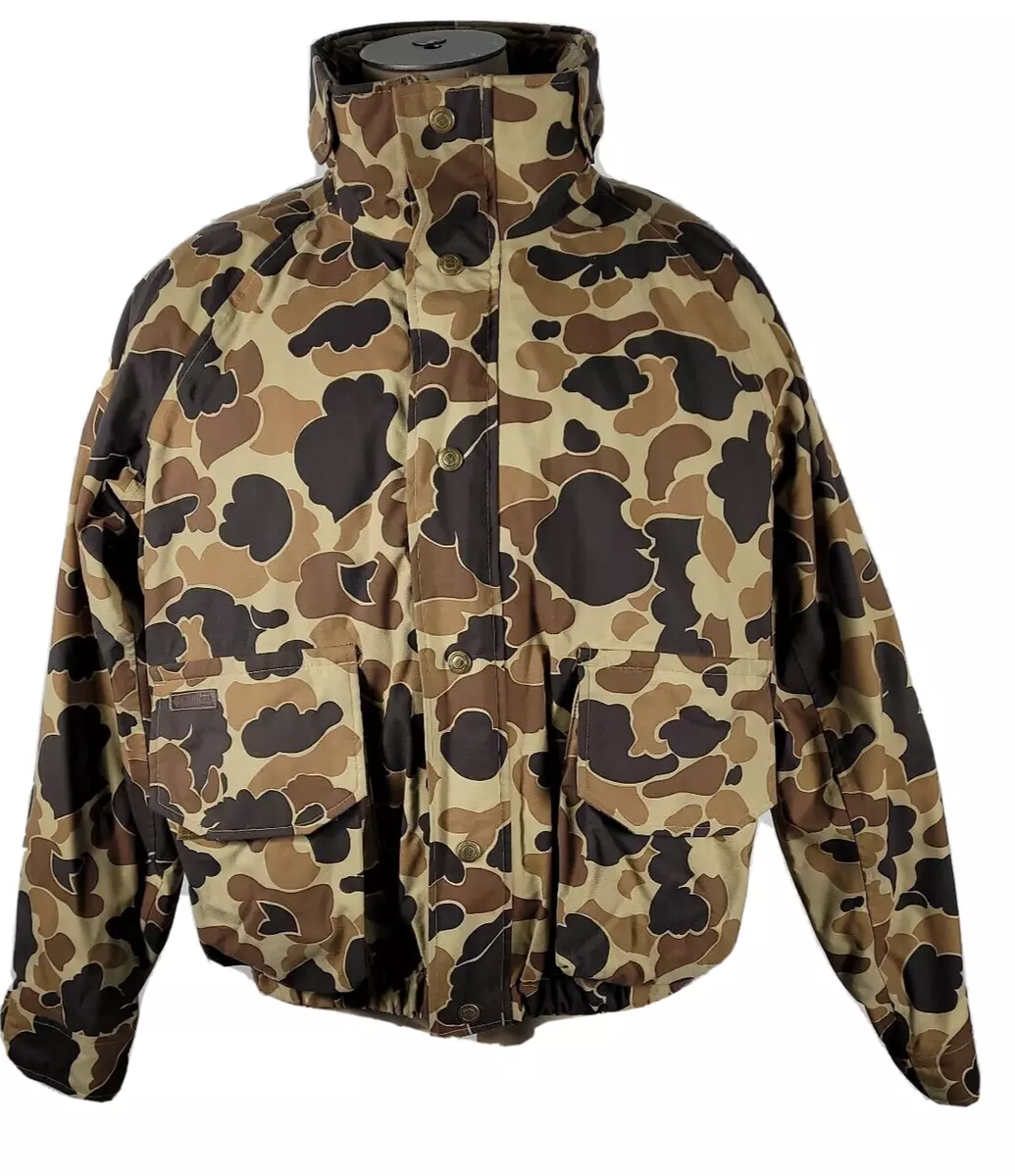 Vintage Columbia Duck Brown Camo 2pc Omnitech Hunting Jackets Sz