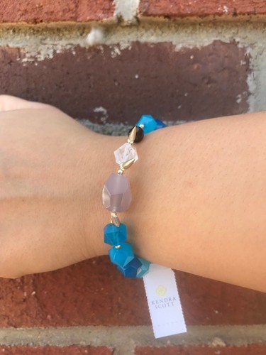💖🌟NWT Kendra Scott Sadie Gold Stretch Bracelet In Teal Mix/Gold🌟💖 - Imagen 5 de 8