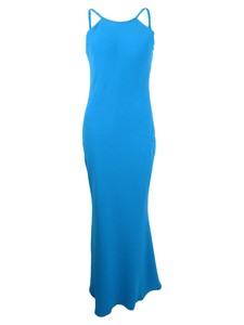 calvin klein open back halter gown