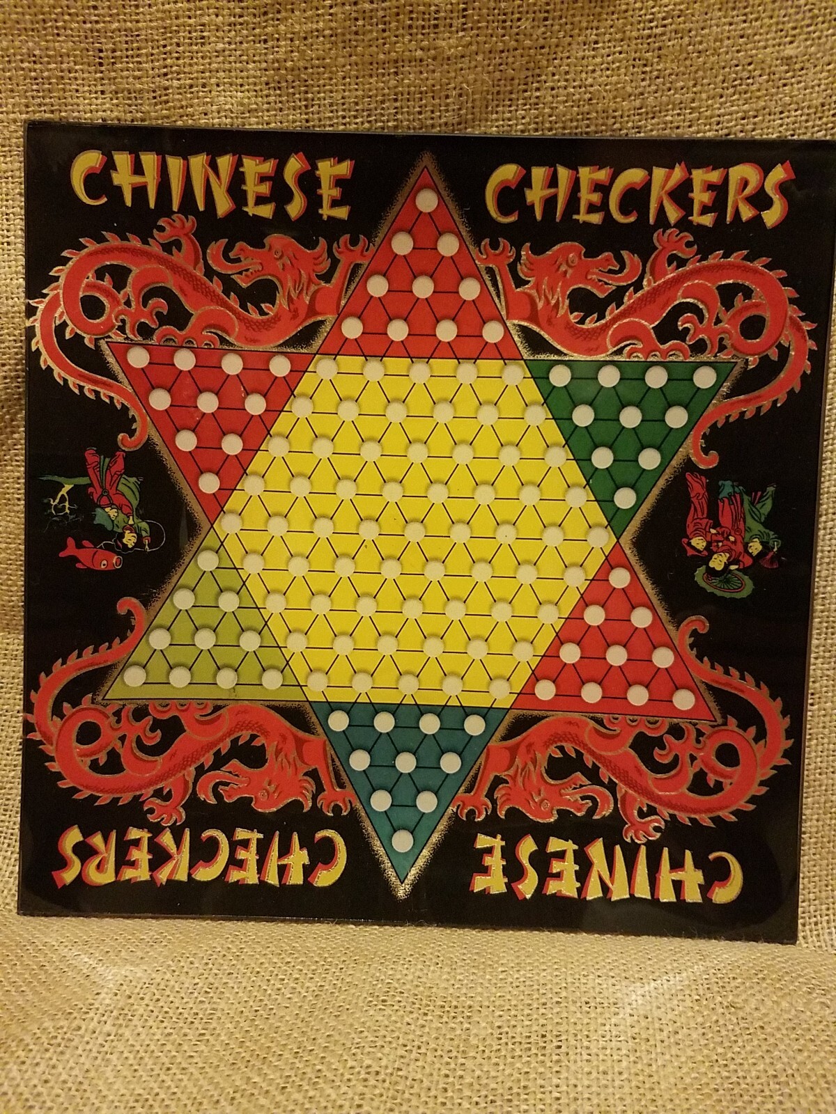 Chinese Checkers Glass Serving Tray 9.75" by Two's Company eBay