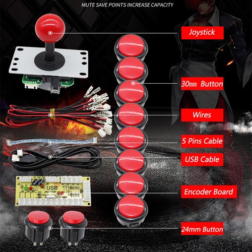 Arcade Tasten und Joystick Kit Controller Zero Delay USB Encoder zum Selbermachen Mama Spiele - Bild 2 von 11