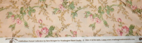 Peach Cotton Fabric with Flowers Antebellum by Washington Street Studio sold bty - 第 4/4 張圖片