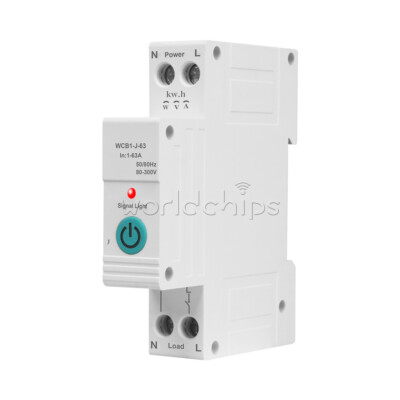 Tuya With Metering WIFI Smart Circuit Breaker Switch 1P 63A DIN Rail Smart Home