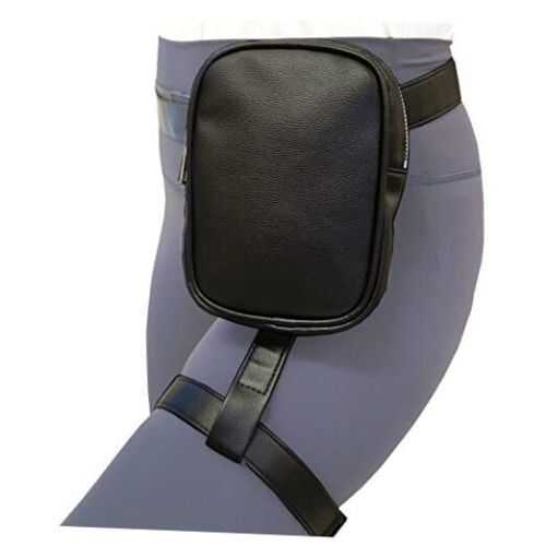 Leg Bag Leg Harness Bag PU Leather Thigh Bag Hip Bag Fanny Pack Small Black - Afbeelding 1 van 8