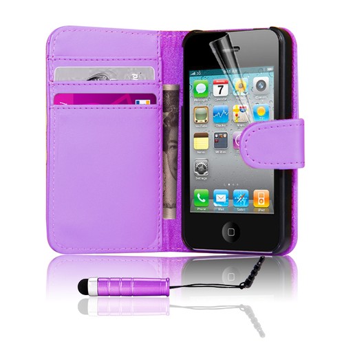 New Flip Wallet Leather Case Cover For Apple iPhone 5 5S Free Screen Protector - Picture 24 of 25