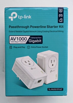 TP-Link AV1000 Powerline Ethernet Adapter(TL-PA7017P KIT) Gigabit Port