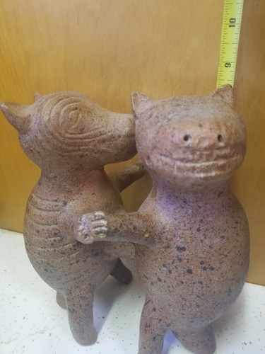 Arte popular de cerámica mexicana vintage Colima perros bailarines 8" - Imagen 8 de 8