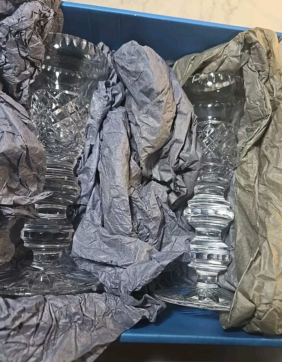 Vintage 2 Tipperary Cystal Candle Holder 6" 