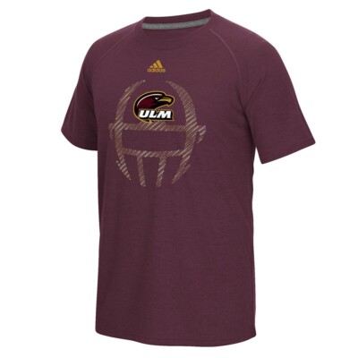 Louisiana-Monroe Warhawks  NCAA Adidas Men's Maroon Helmet Dot Climalite T-Shirt