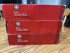 VTG Paterson 100 2  X 2  Slide Box Lot of 3 Made In England Two-sided 1950s-60s