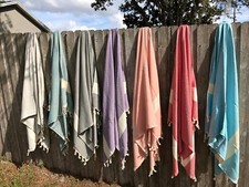 LUXURY BEACH DIAMOND TURKISH PESHTEMAL TOWEL100 COTTON AUTHENTIC SPA USA SELLER