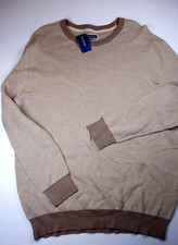 CLUB ROOM Mens Cracked Walnut Brown 2 Tone Striped Pullover Knit Sweater Large