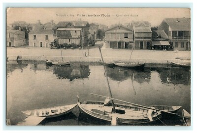 Palavas-les-Flots Quai rive droite Boats  Vintage Postcard France 