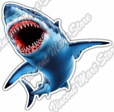 Shark Attack Jaws Sea Life Fish Teeth Ocean Car Bumper Vinyl Sticker Decal 4.6"