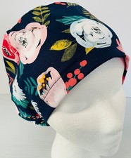 Floral Adjustable Medical Slim Lid Surgery Euro Scrub Cap Chef Dental Hat