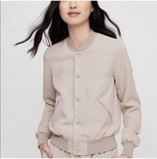 Nwot Wilfred Aritzia Poussin Bomber Jacket Beige Cream Japanese Basketweave Xs