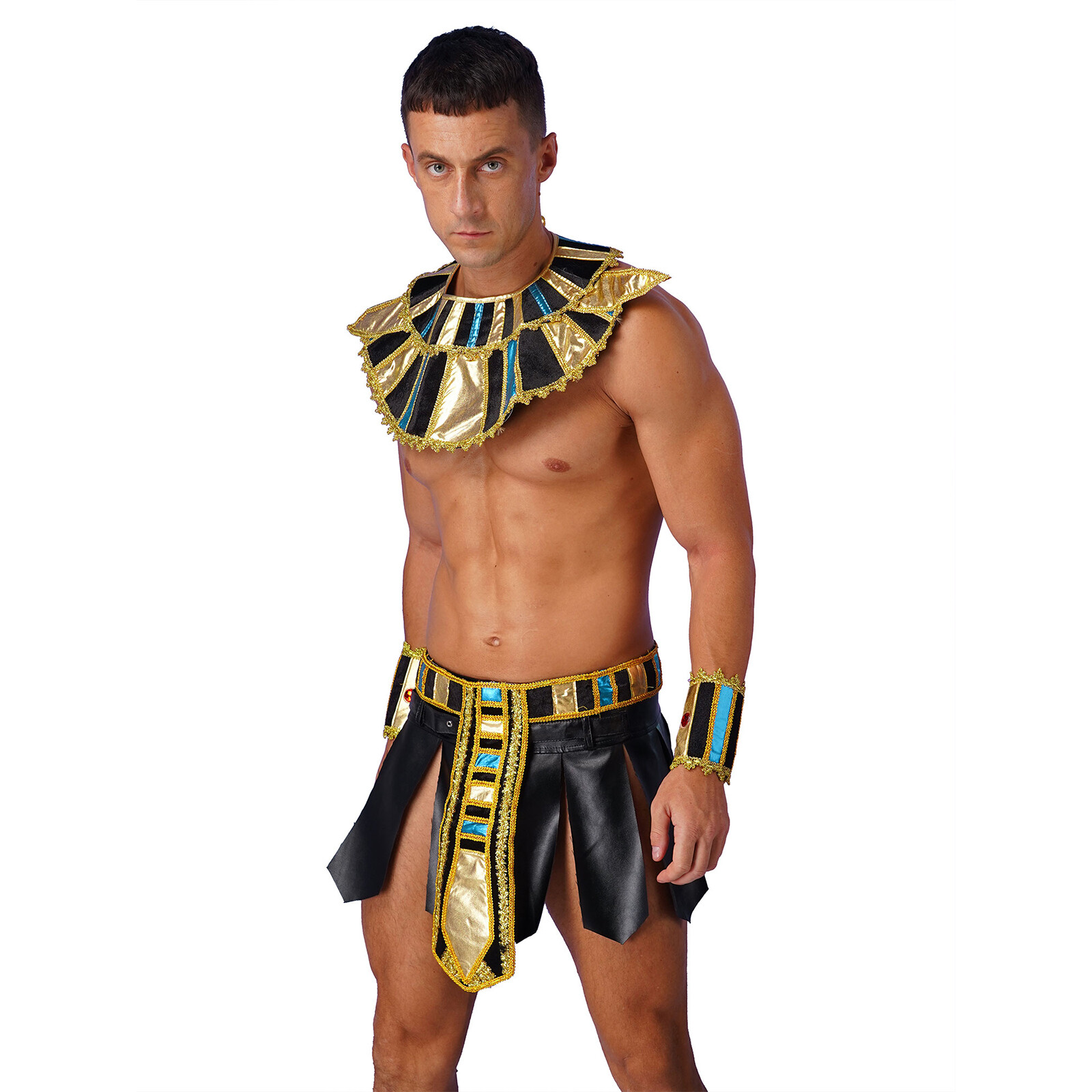 Men's Egypt Prince Cosplay Costume Halloween Egyptian Pharaoh Dress Up