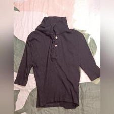 Black Cowl Neck Sweater with Turtleneck Style