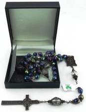 J.C. WALSH & SONS BOOK OF KELLS GREEN AND COPPER FINISH ROSARY BEADS  W71325