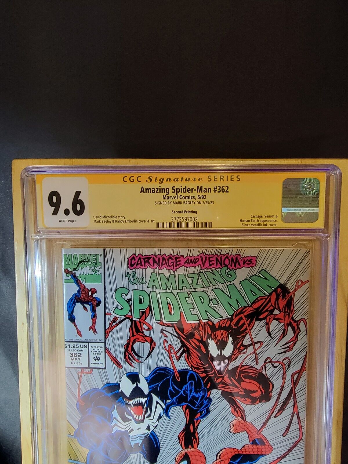 Amazing Spider-Man #361 & #362 CGC 9.8 SS Mark Bagley Venom Custom