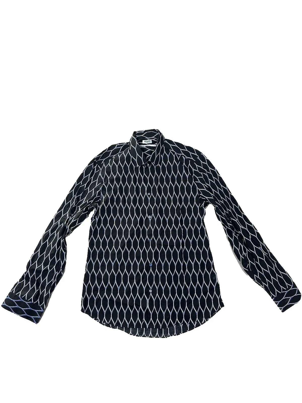 Botón Casual sólido algodón KENZO-Down Shirts for Men