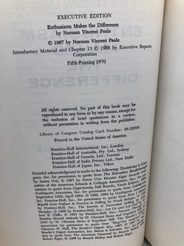 Enthusiasm Makes the Difference - Norman Vincent Peale SIGNED Executive Edition - Foto 6 di 10