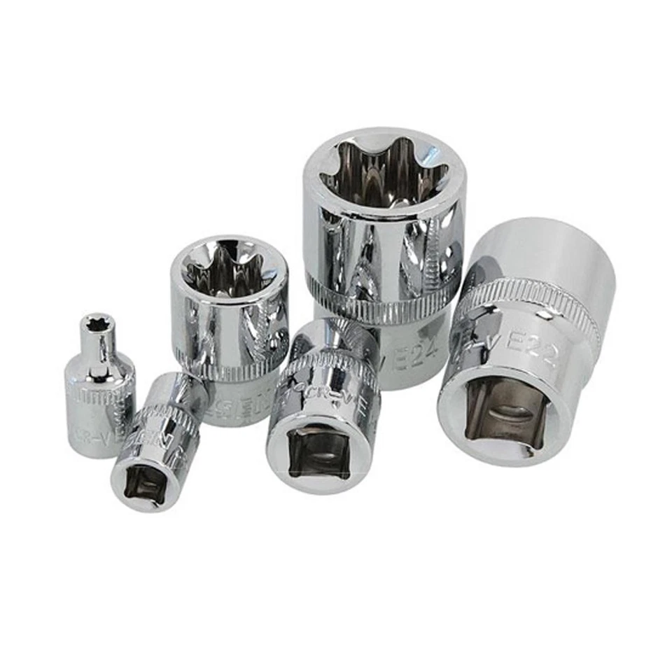 14pc E Torx Star Bit Female E Socket Set In Storage Case 1/4" 3/8" Drive Socket - Image 3 of 4