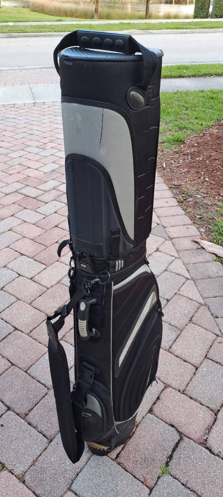 golf hard travel case BAGBOY wheels work 6 div black shoulder strap zip