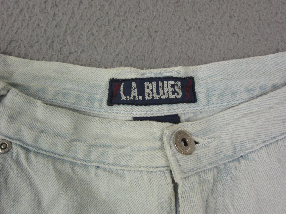 Pantalones Cortos Vaqueros Vintage LA Blues Para Mujer 18 Azul Cintura Alta Años 90 Foto 3 de 4
