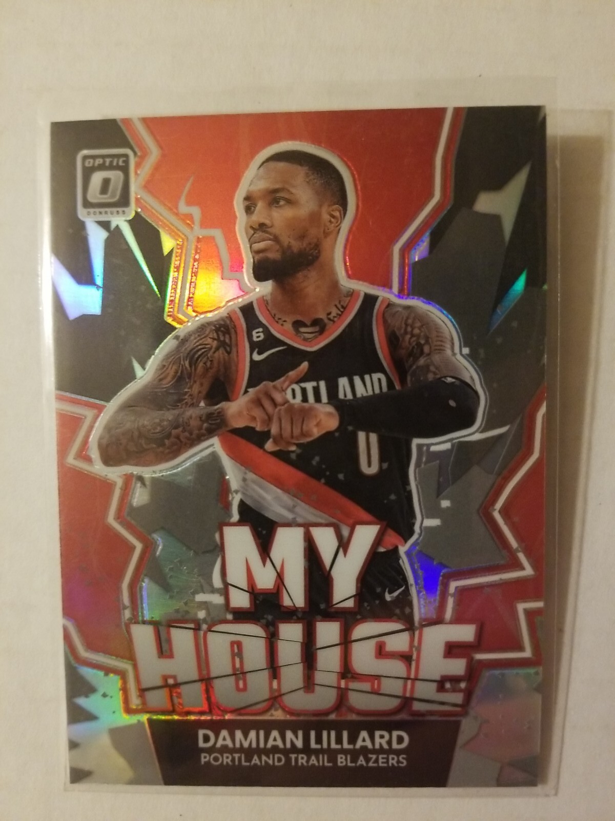 2022-23 Panini Donruss Optic Damian Lillard My House Silver Holo Prizm Card #2
