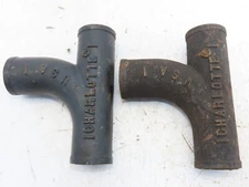 (Qty 2) Charlotte Cast Iron No Hub Pipe Fitting NH-28-1-1/2 Sanitary T Tee