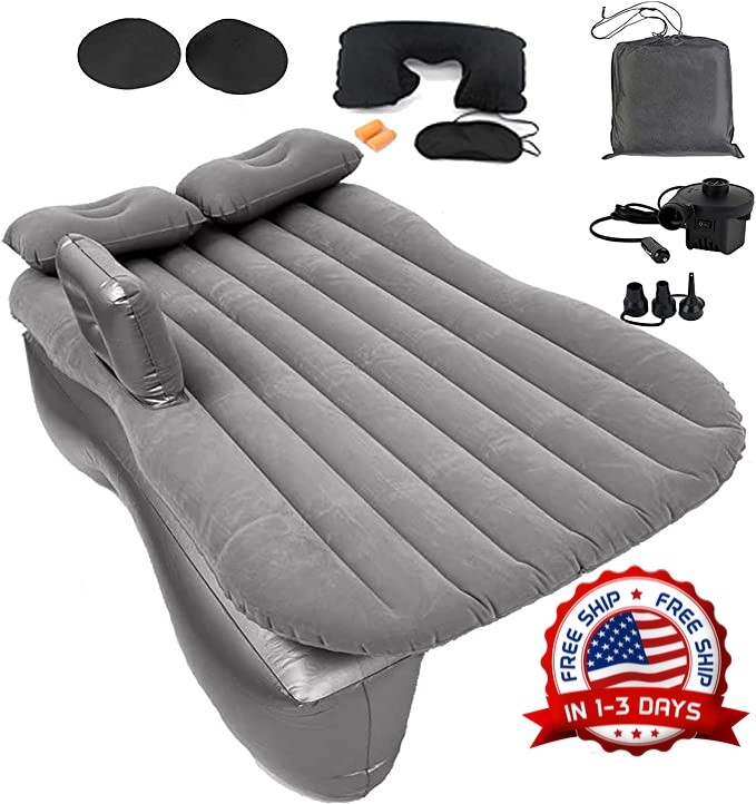 Cama Para-Carro Colchón Inflable Área De Auto Viaje Dormir 2 Almohadas Camping