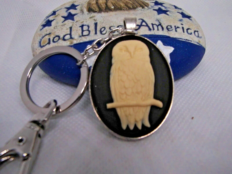 СОВА HOOT BARN черный брелок камео искатель ремень зажим сумочки брелок кольца подвеска - Изображение 3 из 4