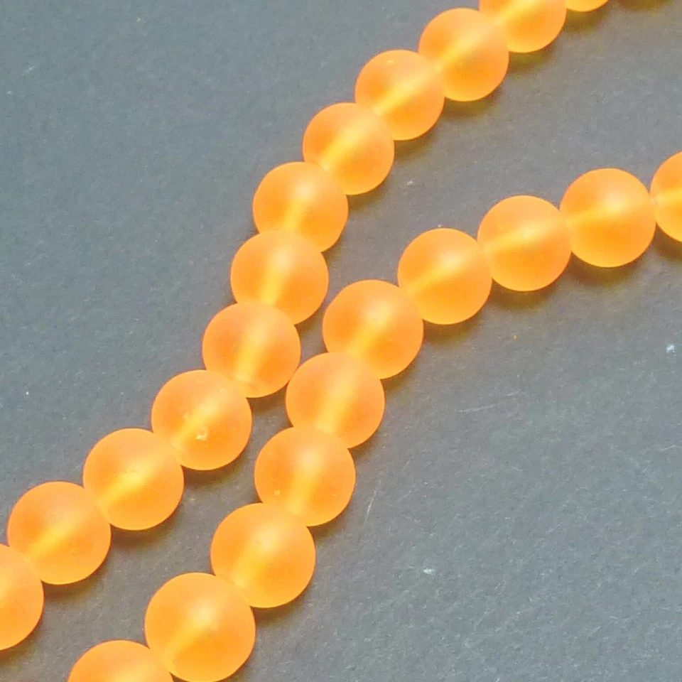 Glasperlen Frost rund ca. 7,5 mm orange ca. 110 Perlen Spacer nenad-design S83 - Bild 4 von 4