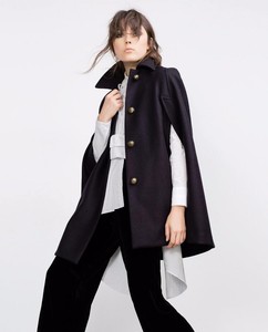 zara textured cape coat