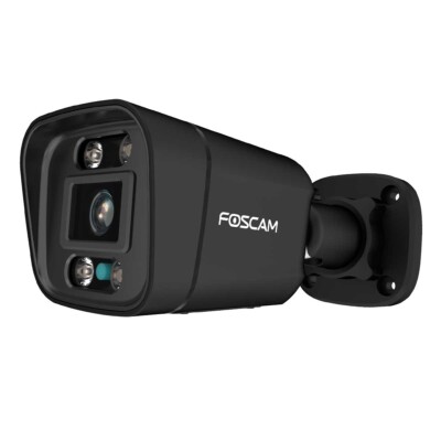 Foscam V5EP 5 MP POE-Überwachungskamera mit Scheinwerfer & Sirene (schwarz)