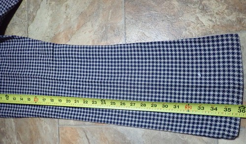 Vintage 70s Flare Bell Bottom Gingham Check Hippie Pants 29x25 For Repair/Parts - Picture 9 of 12
