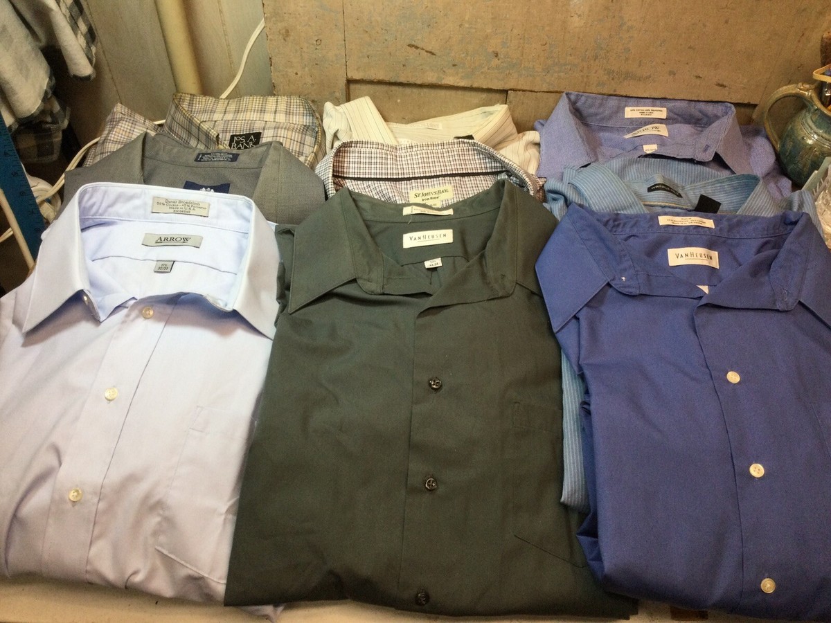 9 Mens Button Down Dress Shirts Long Sleeve Sizes 17+ 18+ XL Van Heusen, Arrow + | eBay 9 Mens Button Down Dress Shirts Long Sleeve Sizes 17+ 18+ XL Van Heusen, Arrow + | eBay