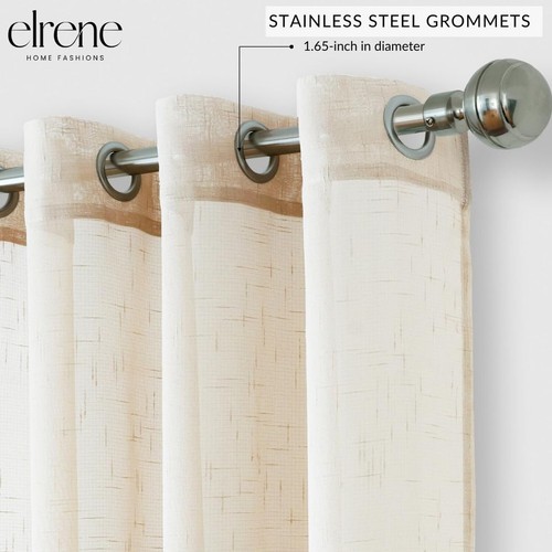 Elrene Home Fashions Carmen Sheer Extra-Wide Weatherproof Indoor/Outdoor Grom... - Picture 4 of 9
