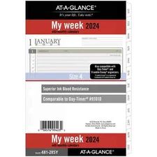 AT-A-GLANCE 2024 Weekly/Monthly Loose-Leaf Planner Refill Size 4
